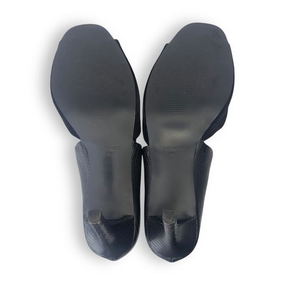 Nine West Women's D'Orsay Peep Toe Pumps Heels Size 9 Black Suede Leather - Picture 11 of 11